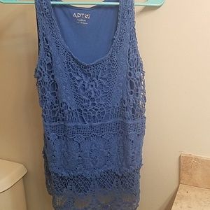 Blue Lace Tank Top
